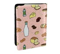 Wykjtwo Patrón sin Fisuras de comestibles, Funda para Pasaporte Cartera de Viaje de Cuero PU Funda para Pasaporte Fundas para Pasaporte 6,5 Pulgadas