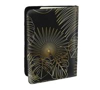 Wykjtwo Patrón Sin Fisuras De Hojas De Palma Dorada Tropical Selva Exótica, Funda para Pasaporte Cartera de Viaje de Cuero PU Funda para Pasaporte Fundas para Pasaporte 6,5 Pulgadas