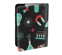 Wykjtwo Patrones de Ciencia y química Verde, Funda para Pasaporte Cartera de Viaje de Cuero PU Funda para Pasaporte Fundas para Pasaporte 6,5 Pulgadas