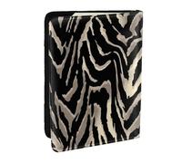 Wykjtwo Patrones de Piel de Cebra negra, Funda para Pasaporte Cartera de Viaje de Cuero PU Funda para Pasaporte Fundas para Pasaporte 6,5 Pulgadas