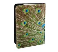 Wykjtwo Pavo Real, Funda para Pasaporte Cartera de Viaje de Cuero PU Funda para Pasaporte Fundas para Pasaporte 6,5 Pulgadas