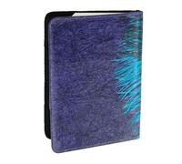 Wykjtwo Pavo Real Morado y Verde Azulado, Funda para Pasaporte Cartera de Viaje de Cuero PU Funda para Pasaporte Fundas para Pasaporte 6,5 Pulgadas