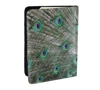 Wykjtwo Pavo Real Mostrando Plumas con Alas Abiertas, Funda para Pasaporte Cartera de Viaje de Cuero PU Funda para Pasaporte Fundas para Pasaporte 6,5 Pulgadas
