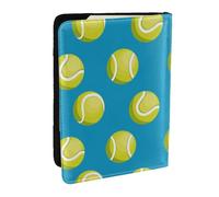 Wykjtwo Pelota de Tenis Azul, Funda para Pasaporte Cartera de Viaje de Cuero PU Funda para Pasaporte Fundas para Pasaporte 6,5 Pulgadas