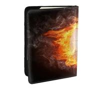 Wykjtwo Pelota de Voleibol de Llama de Fuego Fresco, Funda para Pasaporte Cartera de Viaje de Cuero PU Funda para Pasaporte Fundas para Pasaporte 6,5 Pulgadas