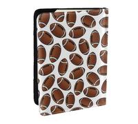 Wykjtwo Pelotas de Rugby de fútbol Americano, Funda para Pasaporte Cartera de Viaje de Cuero PU Funda para Pasaporte Fundas para Pasaporte 6,5 Pulgadas