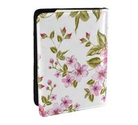 Wykjtwo Peonías Rosa Paja, Funda para Pasaporte Cartera de Viaje de Cuero PU Funda para Pasaporte Fundas para Pasaporte 6,5 Pulgadas