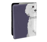Wykjtwo Perro Bichón Frisé Blanco, Funda para Pasaporte Cartera de Viaje de Cuero PU Funda para Pasaporte Fundas para Pasaporte 6,5 Pulgadas