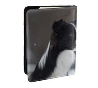 Wykjtwo Perro Border Collie Manchado Nieve, Funda para Pasaporte Cartera de Viaje de Cuero PU Funda para Pasaporte Fundas para Pasaporte 6,5 Pulgadas
