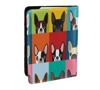 Wykjtwo Perro Boston Terrier, Funda para Pasaporte Cartera de Viaje de Cuero PU Funda para Pasaporte Fundas para Pasaporte 6,5 Pulgadas
