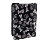 Wykjtwo Perro, Cachorro, Pata, Funda para Pasaporte Cartera de Viaje de Cuero PU Funda para Pasaporte Fundas para Pasaporte 6,5 Pulgadas