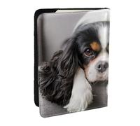Wykjtwo Perro Cavalier King Charles Spaniel, Funda para Pasaporte Cartera de Viaje de Cuero PU Funda para Pasaporte Fundas para Pasaporte 6,5 Pulgadas