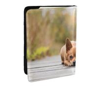 Wykjtwo Perro Chihuahua, Funda para Pasaporte Cartera de Viaje de Cuero PU Funda para Pasaporte Fundas para Pasaporte 6,5 Pulgadas