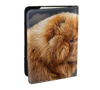 Wykjtwo Perro Chow Vintage, Funda para Pasaporte Cartera de Viaje de Cuero PU Funda para Pasaporte Fundas para Pasaporte 6,5 Pulgadas
