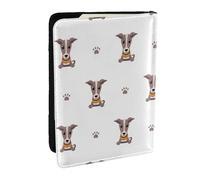 Wykjtwo Perro Galgo, Funda para Pasaporte Cartera de Viaje de Cuero PU Funda para Pasaporte Fundas para Pasaporte 6,5 Pulgadas
