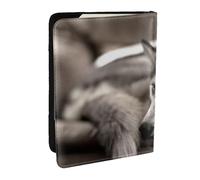 Wykjtwo Perro Husky, Funda para Pasaporte Cartera de Viaje de Cuero PU Funda para Pasaporte Fundas para Pasaporte 6,5 Pulgadas