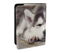 Wykjtwo Perro Husky, Funda para Pasaporte Cartera de Viaje de Cuero PU Funda para Pasaporte Fundas para Pasaporte 6,5 Pulgadas