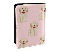 Wykjtwo Perro Labrador Golden Retriever, Funda para Pasaporte Cartera de Viaje de Cuero PU Funda para Pasaporte Fundas para Pasaporte 6,5 Pulgadas