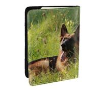 Wykjtwo Perro Pastor alemán Impreso, Funda para Pasaporte Cartera de Viaje de Cuero PU Funda para Pasaporte Fundas para Pasaporte 6,5 Pulgadas