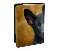 Wykjtwo Perro Pastor alemán Negro Impreso, Funda para Pasaporte Cartera de Viaje de Cuero PU Funda para Pasaporte Fundas para Pasaporte 6,5 Pulgadas