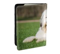 Wykjtwo Perro Pastor inglés Antiguo, Funda para Pasaporte Cartera de Viaje de Cuero PU Funda para Pasaporte Fundas para Pasaporte 6,5 Pulgadas