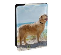 Wykjtwo Perro Perdiguero de Oro, Funda para Pasaporte Cartera de Viaje de Cuero PU Funda para Pasaporte Fundas para Pasaporte 6,5 Pulgadas