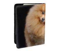 Wykjtwo Perro Pomerania Cachorro Lindo, Funda para Pasaporte Cartera de Viaje de Cuero PU Funda para Pasaporte Fundas para Pasaporte 6,5 Pulgadas