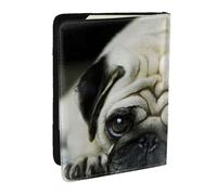 Wykjtwo Perro Pug, Funda para Pasaporte Cartera de Viaje de Cuero PU Funda para Pasaporte Fundas para Pasaporte 6,5 Pulgadas