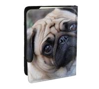 Wykjtwo Perro Pug Impreso, Funda para Pasaporte Cartera de Viaje de Cuero PU Funda para Pasaporte Fundas para Pasaporte 6,5 Pulgadas