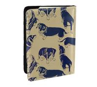 Wykjtwo Perro Salchicha Divertido, Funda para Pasaporte Cartera de Viaje de Cuero PU Funda para Pasaporte Fundas para Pasaporte 6,5 Pulgadas