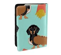 Wykjtwo Perro Salchicha Perro Salchicha, Funda para Pasaporte Cartera de Viaje de Cuero PU Funda para Pasaporte Fundas para Pasaporte 6,5 Pulgadas
