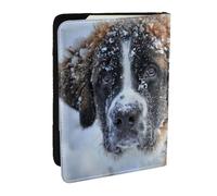 Wykjtwo Perro San Bernardo, Funda para Pasaporte Cartera de Viaje de Cuero PU Funda para Pasaporte Fundas para Pasaporte 6,5 Pulgadas