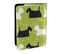 Wykjtwo Perro Silueta Scottie Westie Nivel, Funda para Pasaporte Cartera de Viaje de Cuero PU Funda para Pasaporte Fundas para Pasaporte 6,5 Pulgadas