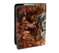 Wykjtwo Perros Boxer Otoño, Funda para Pasaporte Cartera de Viaje de Cuero PU Funda para Pasaporte Fundas para Pasaporte 6,5 Pulgadas
