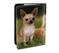 Wykjtwo Perros Chihuahua bebé, Funda para Pasaporte Cartera de Viaje de Cuero PU Funda para Pasaporte Fundas para Pasaporte 6,5 Pulgadas