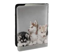 Wykjtwo Perros Husky Husky, Funda para Pasaporte Cartera de Viaje de Cuero PU Funda para Pasaporte Fundas para Pasaporte 6,5 Pulgadas