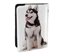 Wykjtwo Perros Husky Impresos, Funda para Pasaporte Cartera de Viaje de Cuero PU Funda para Pasaporte Fundas para Pasaporte 6,5 Pulgadas