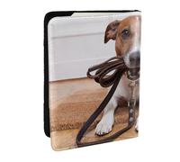 Wykjtwo Perros Jack Russell Terrier Animales, Funda para Pasaporte Cartera de Viaje de Cuero PU Funda para Pasaporte Fundas para Pasaporte 6,5 Pulgadas