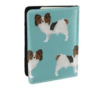 Wykjtwo Perros Papillon Lindo Perro Spaniel Toy, Funda para Pasaporte Cartera de Viaje de Cuero PU Funda para Pasaporte Fundas para Pasaporte 6,5 Pulgadas
