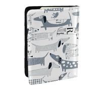 Wykjtwo Perros Salchicha, Funda para Pasaporte Cartera de Viaje de Cuero PU Funda para Pasaporte Fundas para Pasaporte 6,5 Pulgadas