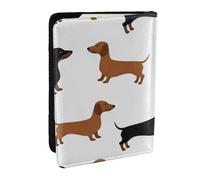 Wykjtwo Perros Salchicha Weiner Impresos, Funda para Pasaporte Cartera de Viaje de Cuero PU Funda para Pasaporte Fundas para Pasaporte 6,5 Pulgadas