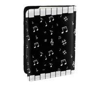 Wykjtwo Piano de Notas Musicales, Funda para Pasaporte Cartera de Viaje de Cuero PU Funda para Pasaporte Fundas para Pasaporte 6,5 Pulgadas