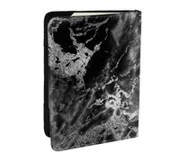 Wykjtwo Piedra de mármol Gris Grafito Plateado Negro, Funda para Pasaporte Cartera de Viaje de Cuero PU Funda para Pasaporte Fundas para Pasaporte 6,5 Pulgadas