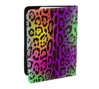 Wykjtwo Piel de Jaguar arcoíris, Funda para Pasaporte Cartera de Viaje de Cuero PU Funda para Pasaporte Fundas para Pasaporte 6,5 Pulgadas