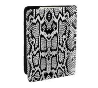 Wykjtwo Piel De Serpiente Blanca Negra Estampada, Funda para Pasaporte Cartera de Viaje de Cuero PU Funda para Pasaporte Fundas para Pasaporte 6,5 Pulgadas