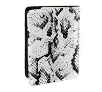 Wykjtwo Piel De Serpiente Estampada En Blanco Y Negro, Funda para Pasaporte Cartera de Viaje de Cuero PU Funda para Pasaporte Fundas para Pasaporte 6,5 Pulgadas