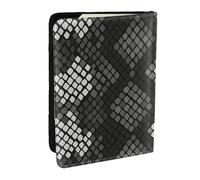 Wykjtwo Piel De Serpiente Negro Gris Blanco, Funda para Pasaporte Cartera de Viaje de Cuero PU Funda para Pasaporte Fundas para Pasaporte 6,5 Pulgadas