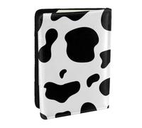 Wykjtwo Piel de Vaca Blanca y negra, Funda para Pasaporte Cartera de Viaje de Cuero PU Funda para Pasaporte Fundas para Pasaporte 6,5 Pulgadas