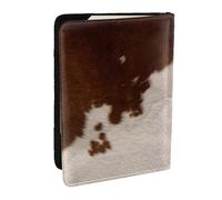 Wykjtwo Piel de Vaca marrón roja, Funda para Pasaporte Cartera de Viaje de Cuero PU Funda para Pasaporte Fundas para Pasaporte 6,5 Pulgadas