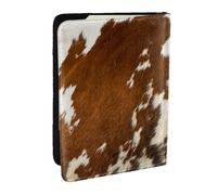 Wykjtwo Piel De Vaca Roja Y Blanca, Funda para Pasaporte Cartera de Viaje de Cuero PU Funda para Pasaporte Fundas para Pasaporte 6,5 Pulgadas
